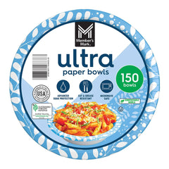 Member's Mark Ultra Paper Bowls, 20 oz, 150 ct – Strong, Soak-Proof, Ideal for Soup & Salad