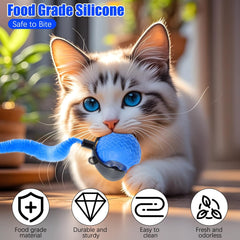 Interactive Cat Toy Ball with Feather Tail – Motion-Activated Rolling Play Fun