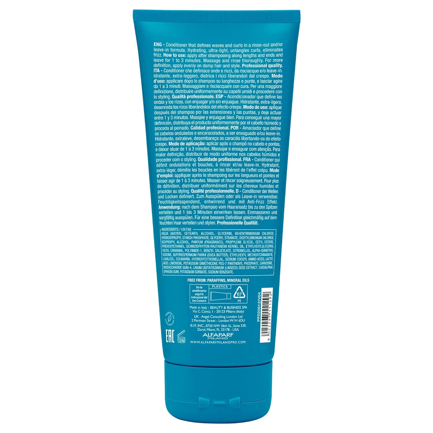 Alfaparf Milano Semi Di Lino Curls Enhancing Conditioner for Wavy and Curly Hair - Hydrates and Nourishes