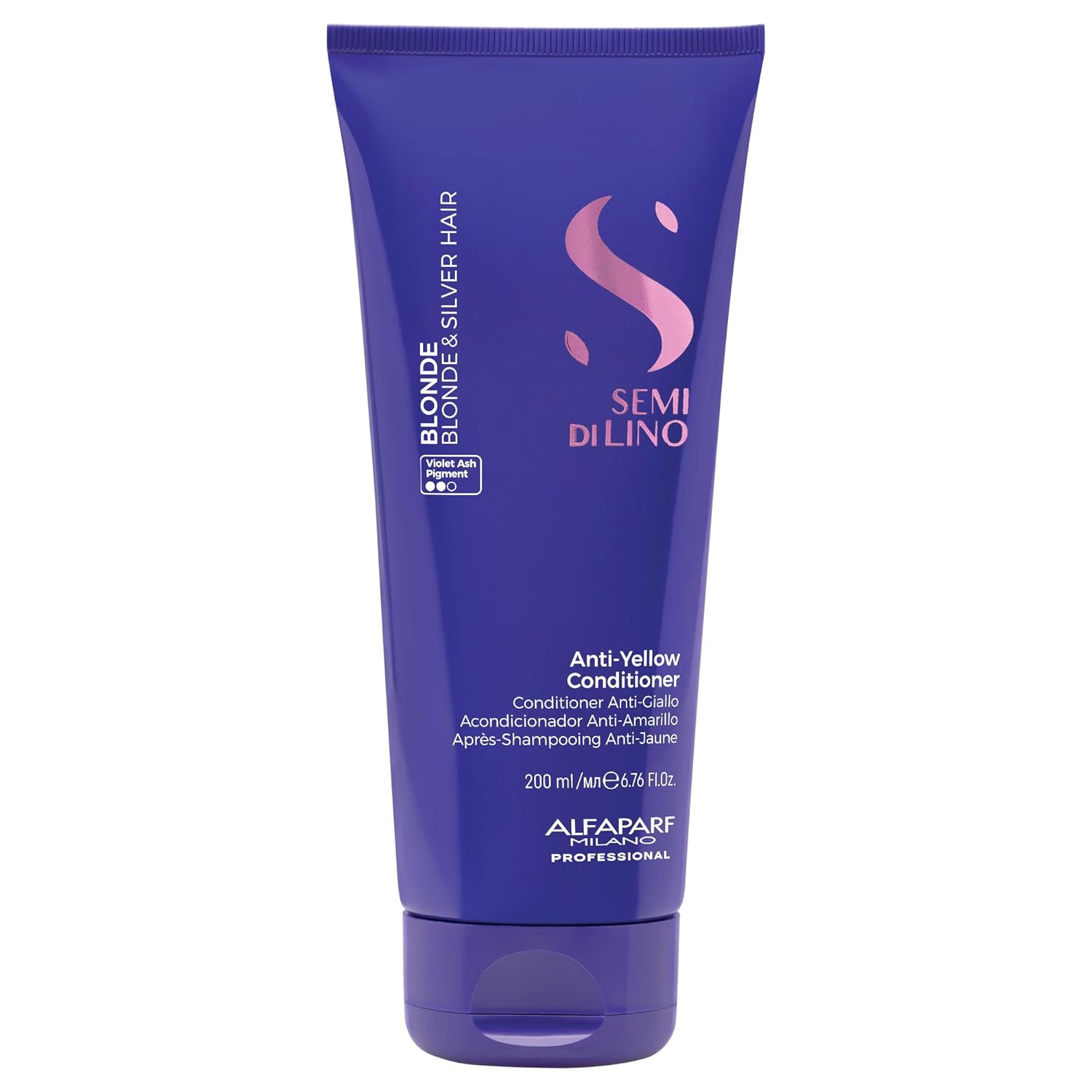 Alfaparf Milano Semi di Lino Blonde Anti-Yellow Conditioner 6.76oz – Neutralizes brass & hydrates.