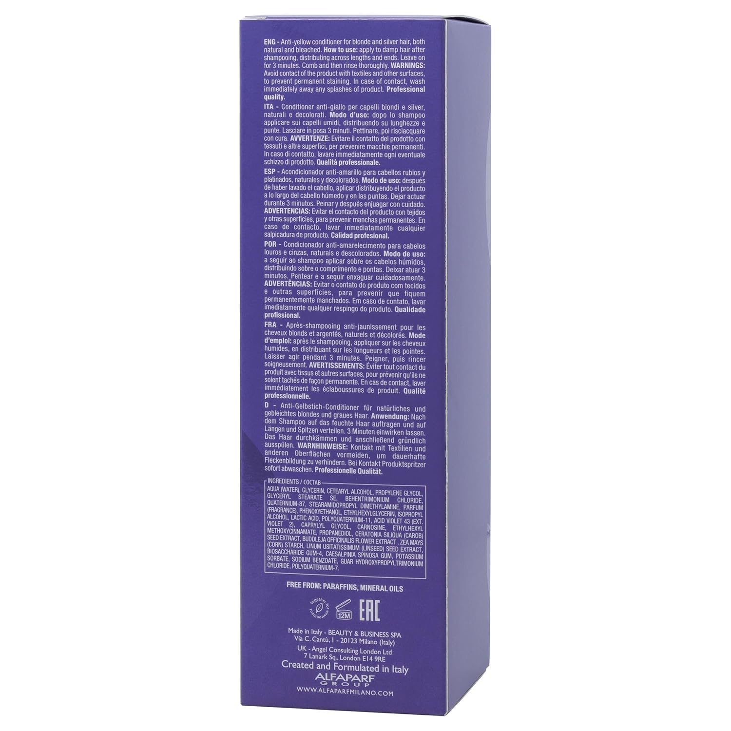 Alfaparf Milano Semi di Lino Blonde Anti-Yellow Conditioner 6.76oz – Neutralizes brass & hydrates.