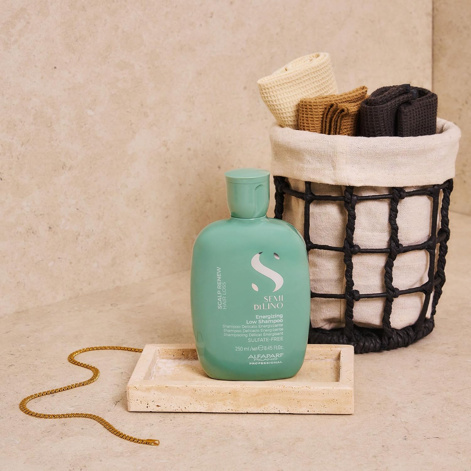 Alfaparf Milano Semi Di Lino Scalp Renew Low Shampoo for Thinning Hair - Sulfate Free Shampoo - Strengthens, Re-densifies and Stimulates Hair Fiber - Professional Salon Quality
