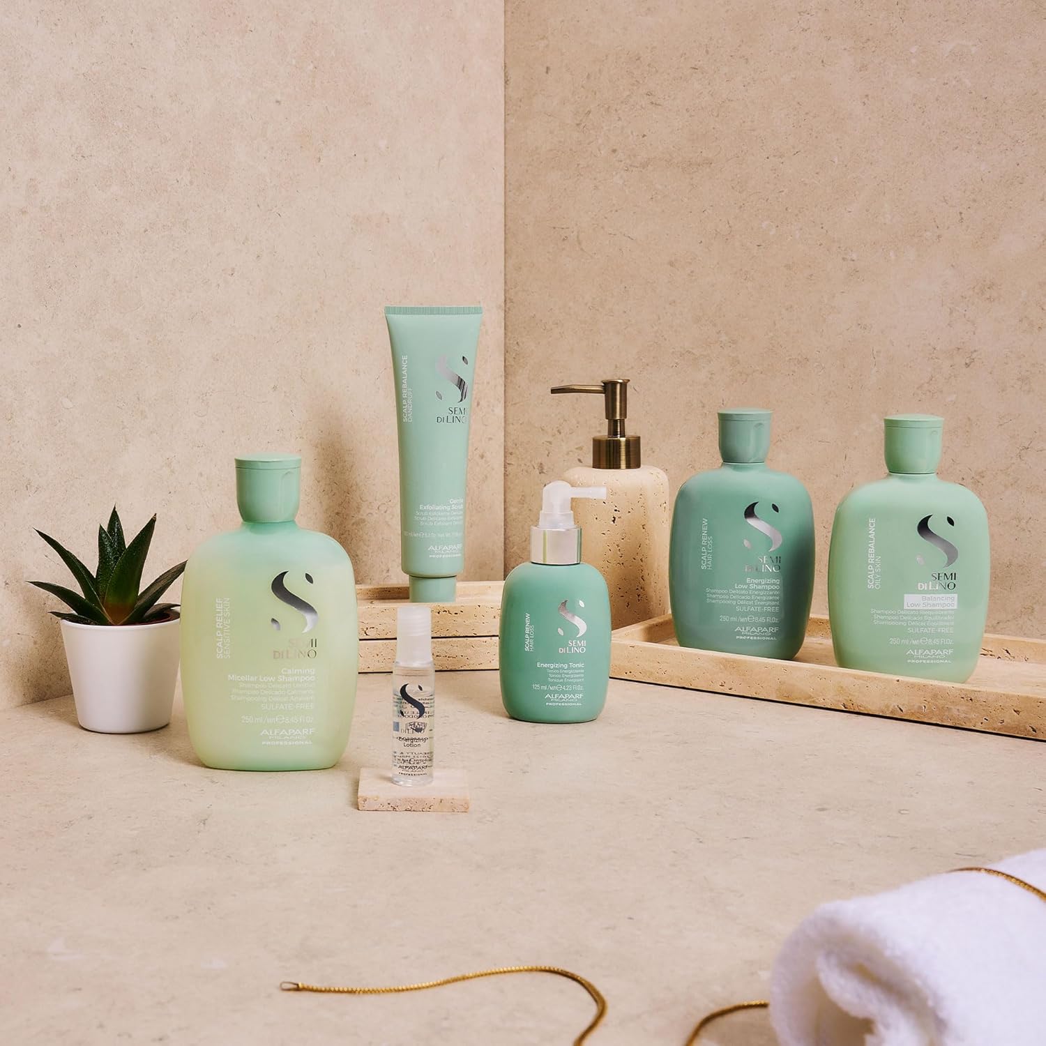 Alfaparf Milano Semi Di Lino Scalp Renew Low Shampoo for Thinning Hair - Sulfate Free Shampoo - Strengthens, Re-densifies and Stimulates Hair Fiber - Professional Salon Quality