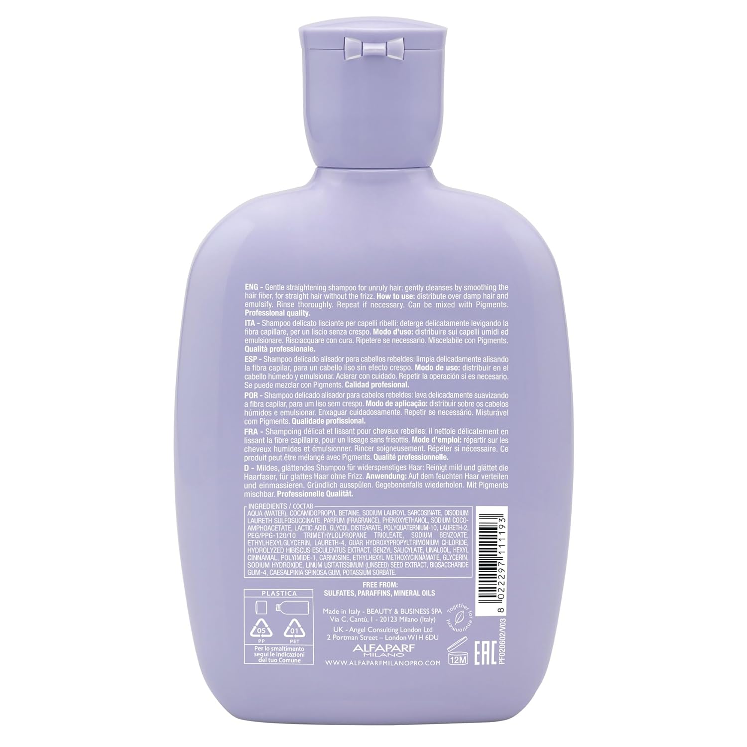 Alfaparf Milano Semi di Lino Smoothing Shampoo – Sulfate-free cleanser that tames frizz & adds shine.