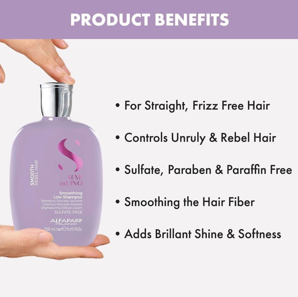 Alfaparf Milano Semi di Lino Smoothing Shampoo – Sulfate-free cleanser that tames frizz & adds shine.