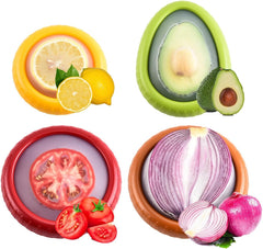 Avocado Saver and Tomato Holder - Set of 4 Reusable Storage Containers for Fridge