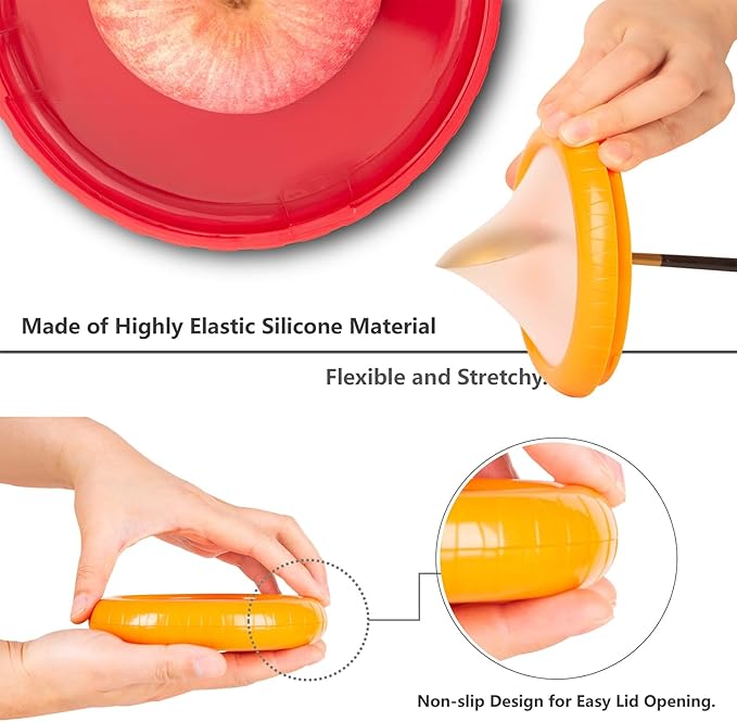 Avocado Saver and Tomato Holder - Set of 4 Reusable Storage Containers for Fridge