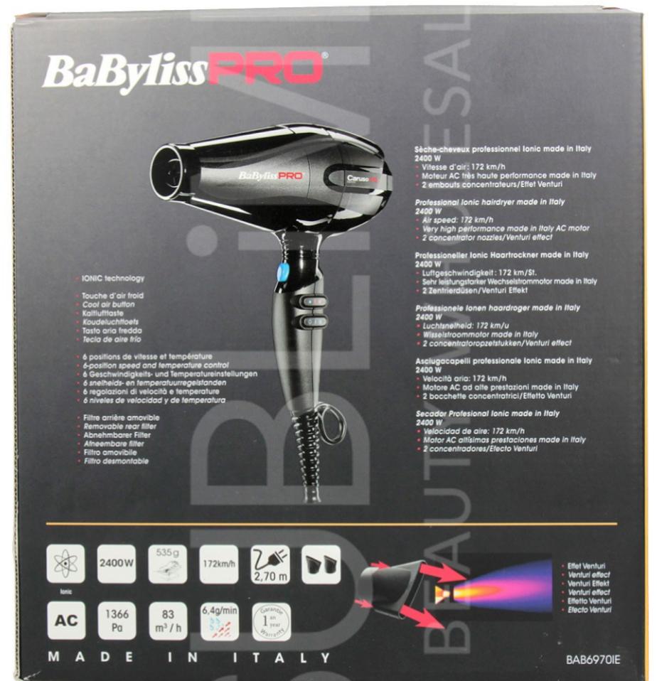 Babyliss Dryer Caruso Black 2400W