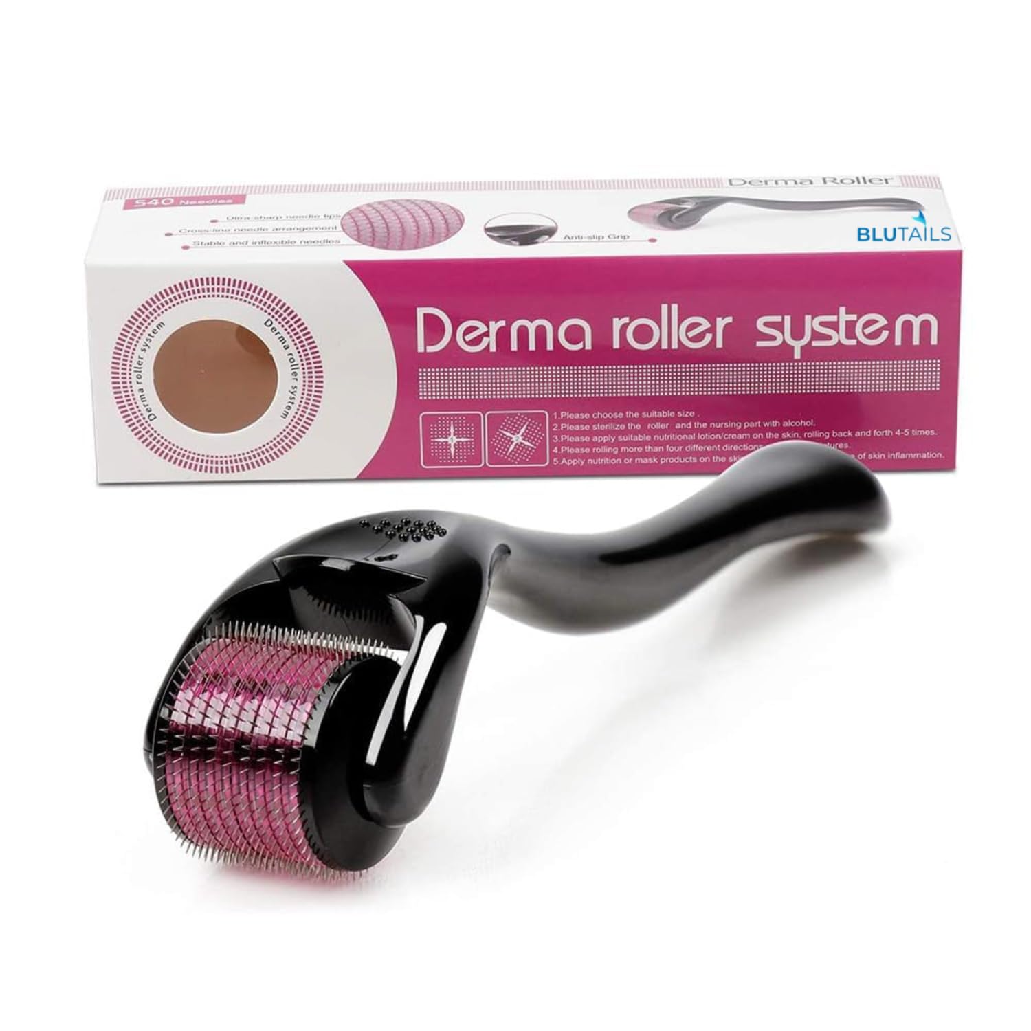 540 Titanium Microneedle Derma Roller Micro Needle Skin Care For Hair Loss Beard