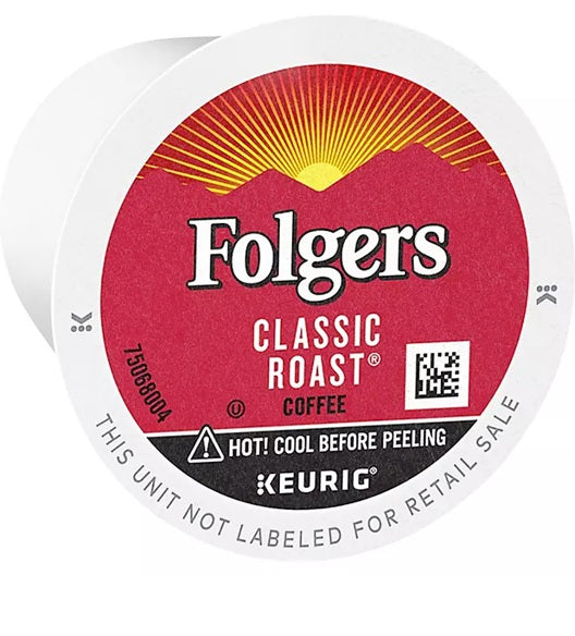 Folger Classic Roast Medium Roast Coffee, K' Cup Pods, 100 Count