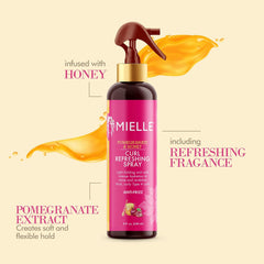 Mielle Pomegranate & Honey Curl Refreshing Spray 240ml hydrates, defines & revitalizes natural curls