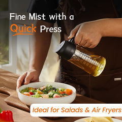 2-in-1 Glass Olive Oil Sprayer & Dispenser – 16oz for Cooking, Salad, BBQ & More