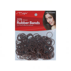 Magic Rubber Bands Castaño – ligas elásticas resistentes y discretas para peinados perfectos.