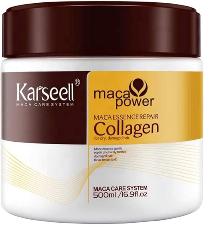 Karseell Mascarilla de Colágeno 500ml restores damaged hair, adds shine, strength & deep hydration