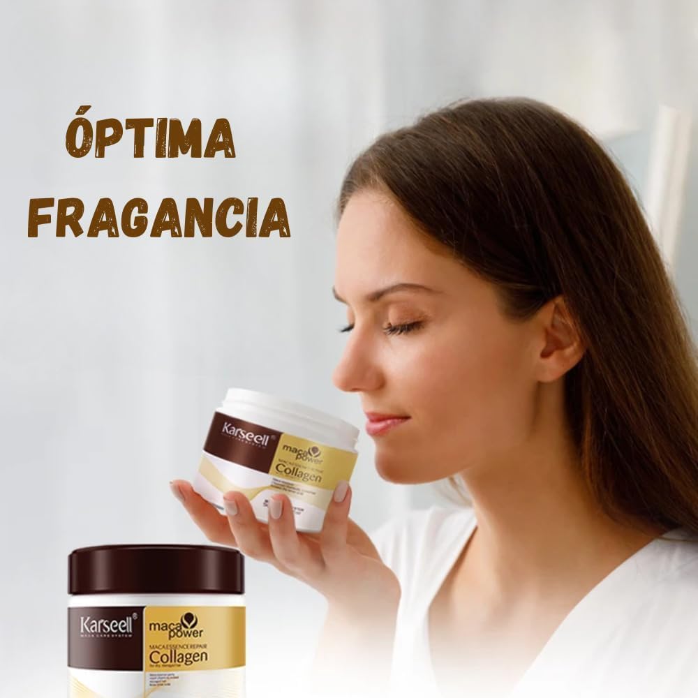 Karseell Mascarilla de Colágeno 500ml restores damaged hair, adds shine, strength & deep hydration