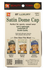 Beauty Town Luxury Satin Dome Cap Unisex Black