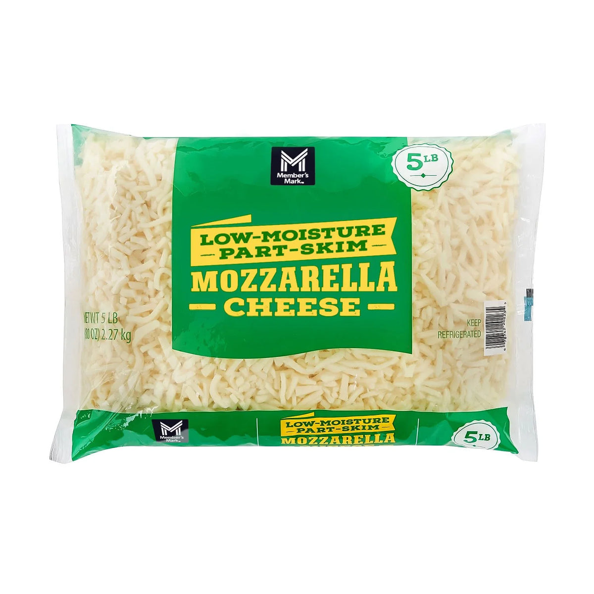 Member's Mark Part-Skim Shredded Mozzarella Cheese, 5 lbs – Fresh, Creamy & Perfect for Pizza