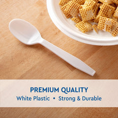 Member's Mark Heavyweight White Plastic Spoons, 600 ct – Strong, Durable & Disposable Cutlery