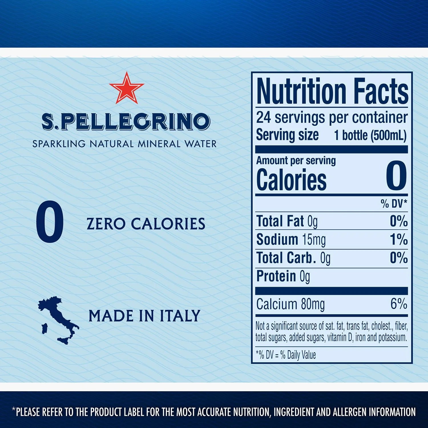 S.Pellegrino Sparkling Natural Mineral Water, 16.9 fl oz (500ml), Pack of 24 Bottles