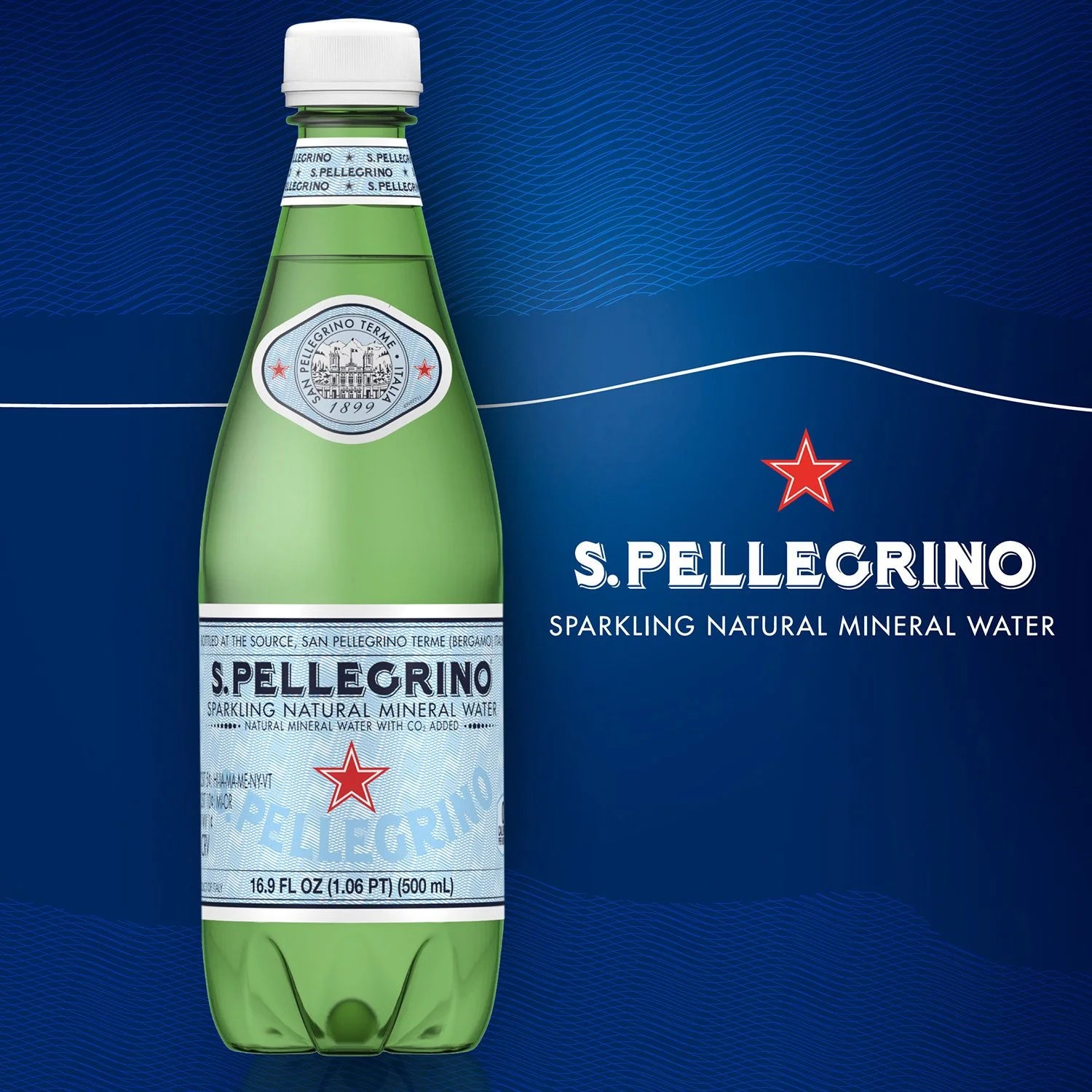 S.Pellegrino Sparkling Natural Mineral Water, 16.9 fl oz (500ml), Pack of 24 Bottles