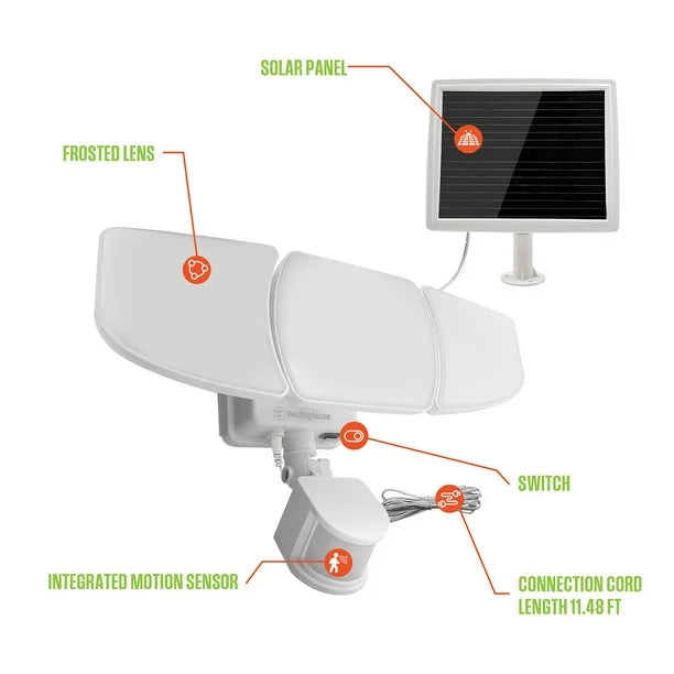 Westinghouse Solar LED Security Light, 2000 Lumens, Triple Head, Motion-Activated