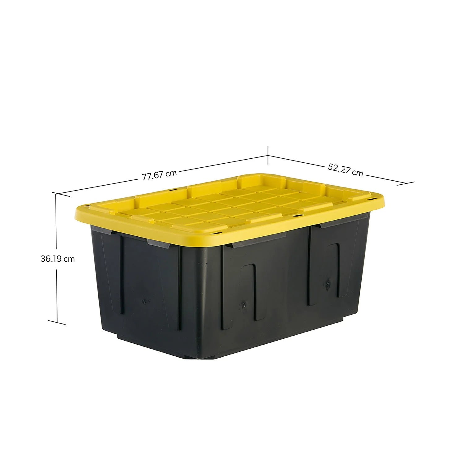 Member's Mark 27 Gallon Heavy-Duty Black and Yellow Storage Tote, 20.6" D x 30.6" W x 14.3" H, 1 pack or 4 pack