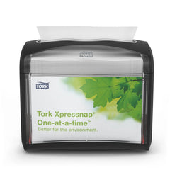 Tork Xpressnap Tabletop Napkin Dispenser, Black – One-at-a-time, sleek & space-saving design